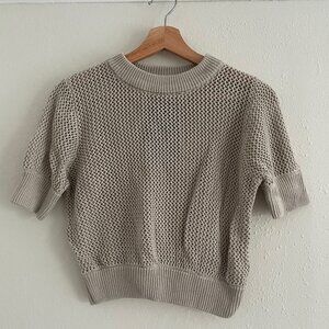 En Saison Cropped Wide Stitch Sweater, Size M